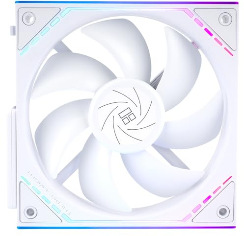 Thermalright TL-M12QWCPU Ventilateur CPU 120 mm Boîtier Refroidisseur, Connexion PWM Refroidissement Silencieux d'Ordinateur avec Roulement S-FDB, Ventilateur PC avec Effet Lumineux Miroir ARGB