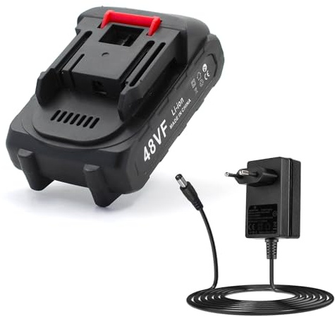 081 Store - Batteria 48V per forbice potatura a batteria + caricabatteria – Compatibili con Forbici potatura a batteria, Motoseghe e Altri Attrezzi da Giardino