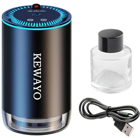 KEWAYO Car Aromatherapy Diffuser with Rechargeable Battery, Adjustable Concentration, Portable Air Freshener for Car, Home and Office