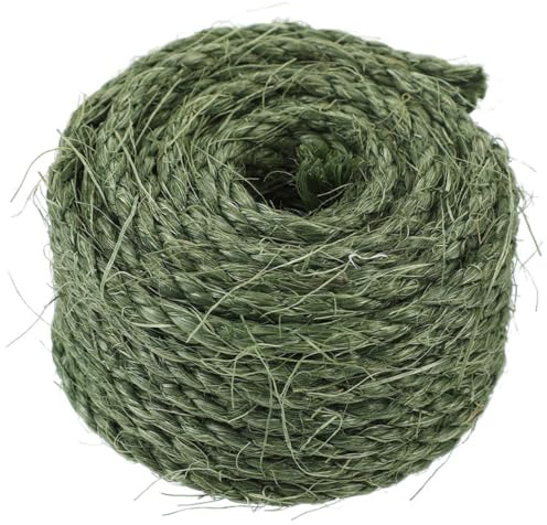 DOITOOL Cuerda de Sisal Natural para Rascadores de Gatos Resistente al Desgaste 6 MM X 15 M Cuerda Multifuncional para Proteger Muebles y Reparar Rascadores Color Verde