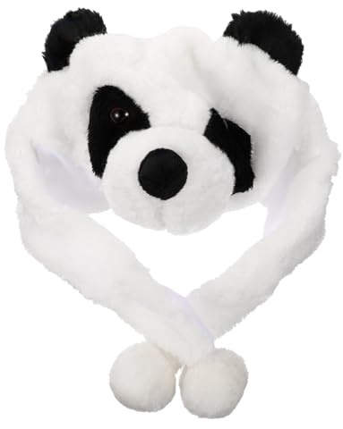 Hohopeti Copricapo Peluche Panda Adorabile Invernale Spesso Cappello da Festa Caldo e Traspirante per Accessorio Cosplay Cartoon Morbido e Confortevole