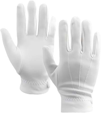 Wpppan 1 Paar weiße Baumwollhandschuhe für Damen und Herren, weiße Parade-Handschuhe, Zauberer-Kostüm-Handschuhe, Halloween-Handschuhe, Fäustlinge