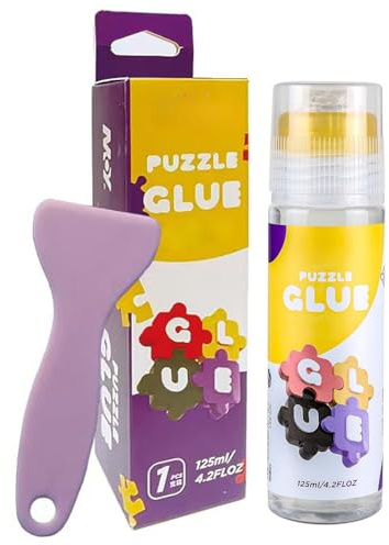 Jigsaw Puzzle Glue With Squeegee,Suitable For Jigsaw Puzzles For Adults 1000,High Gloss & Quick Drying And Non-Toxic,Water-Soluble, Anti-Moisture,For Diamond Painting Sealer
