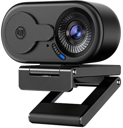 EMEET Webcam 1080P per PC, C100 Webcam per Portatile con Microfono, Web cam HD con Copertura per la Privacy, Fotocamera per Computer 66°, Plug&Play, Fotocamera USB per OBS/Twitch/YouTube/Windows/Mac