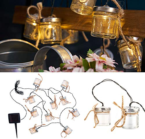 Pauleen 48055 Sunshine Sparkle Solar-Lichterkette Mini-Einmachglas für außen - Balkon oder Garten