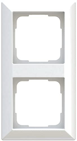 OPUS Abdeckrahmen 2-fach polarweiß seidenmatt – Schalterrahmen für senkrechte & waagerechte Installation, 82 mm Rahmenbreite, aus schlagfestem Polycarbonat, Serie OPUS 55 INFORM
