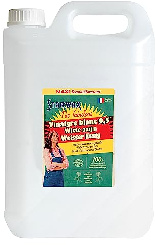STARWAX THE FABULOUS - Weißer Essig 9,5° - Entkalkt das Badezimmer - Reinigt die Fenster - Desodoriert die Toiletten und vieles mehr - Made in France - 6L