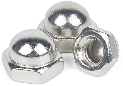 Tuerca ciega niquelada, tuerca ciega, tuerca decorativa negra, tapón de rosca M3M4M5M6M8M10M12-M10 niquelado 5 granos