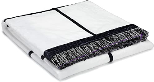 Tatuo Sublimation Blanket Personalized Throw Blanket with 20 Printable Panels Baby Printed Flannel Fleece with Tassels for Heat Press Home Sofa Bedroom(60 x 40 Inch)