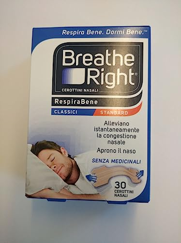 Breathe Right Original Cerotti Nasali Classici Standard, 30 Pezzi