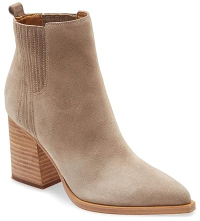 Imily Bela Womens Ankle Boots Pointed Toe Chunky Stacked Mid Heeled Booties