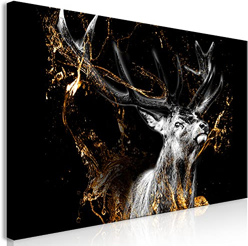 murando - Leinwandbild Tier Abstrakt schwarz, 250x125 cm, Schlafzimmer | Hochwertige Leinwand, sofort aufhängbar, ideal fürs Wohn- oder Schlafzimmer, wasserfest und lichtecht, langlebig, stilvoll