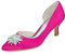 QZPM Zapatos De La Corte Mujer Tacón Medio Diamantes De Imitación Satén Zapatos De Boda,Rose Red,40 EU