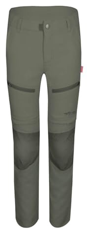 Trollkids Nordfjord Slim Fit trekking byxor zip off, Lergrön, 104 cm