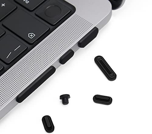 ProElife 7-teiliges Staubschutz-Set für MacBook Pro 14 und 16.2 M1 Pro/Max A2442 & A2485 (Schwarz)