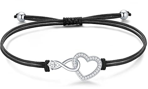 Jrêveinfini Unendlichkeit Armband Silber 925 Damen Mädchen, Geschenke für Frauen Freundin Mama mit Geschenkbox, Verstellbar 14+9 cm