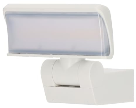 Brennenstuhl LED-strålkastare WS 2050 W/LED-strålkastare för utomhus 20W (1680lm, IP44, 3000K, varm vit ljusfärg, strålkastarhuvudet kan svängas horisontellt och vertikalt) vit