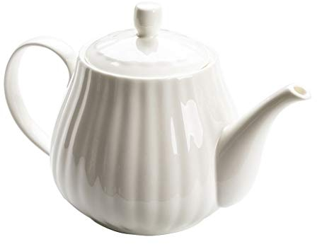 QHLOM Teiera Premium Teiera Traditonal Fine Pierced tè Pot Pot Watermelon Fluted Shape Gloss Teiera Teiera for la casa Caffettiera 1000ml / 33.8oz Amante del tè, Regalo