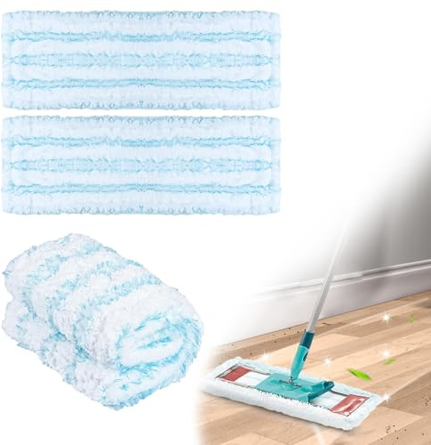 3 Stück Wischbezug für Leifheit Profi XL Micro Duo/Profi XL Cotton Plus | Mikrofaser Ersatzbezug für alle Böden, Effiziente Wasseraufnahme Starke Dekontamination