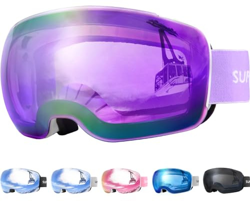 Supertrip Skibrille für Herren und Damen, austauschbare Gläser, Anti-Beschlag-Überbrille, Snowboardbrille, Schneebrille, Snowboardbrille