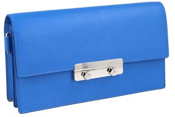 Prada Damen Blau Saffiano Leder Schultertasche 1DH099