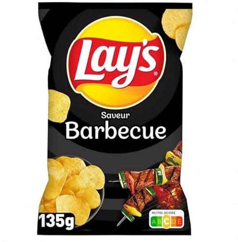 LAY'S - Juego de 4 chips con sabor a parrilla (135 g)