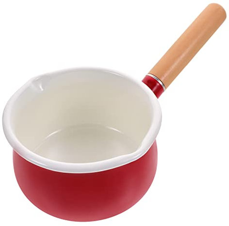 MAGICLULU Small Milk Pot Enamel Pans Sauce Pan Heat-Resistant Milk Pot for Pasta Nonstick Saucepan for Cooking