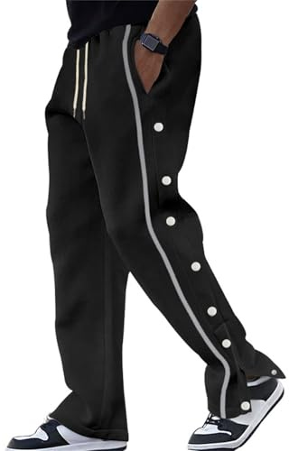 Herren Bodybuilding Hose Trainingshose Reha Hose Seitlich zu öffnen 2026 Button Up Männer Jogginghose Knopfleiste Sportswear Loose Basketball Hosen Postoperative Sporthose Gerade