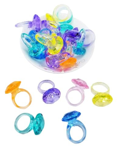 VICASKY 74stücke Teiliges Spielzeugring Bunte Dekorative Acrylringe Für Junge Mädchen Für Kreative Bastelprojekte Und Unvergesslichen Spielspaß Gemischte Farben