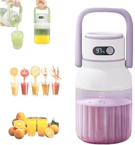 Juicepro Max Fresh Juicer Portable Bottle,2 in 1 Dual-Mode Juicer,Rechargeable Blender Cup 12 Stainless Steel Blades,Multi-Functional Juicer Machines for Vegetable and Fruit (purple)