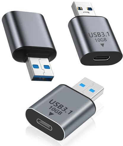 KUKUPOW Adaptador USB C Hembra a USB Macho 10Gbps, Convertidor Tipo C a USB A, Adaptador USB Tipo C a USB 3.1 OTG de Carga Rápida para iPhone, MacBook, PC, Portátil, Cargador, Alimentación