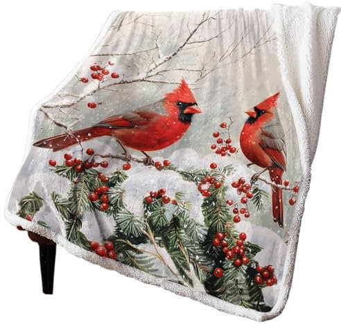 XGTEAHHC Coperta natalizia invernale in cashmere, calda e morbida, per letto, divano, coperta di lana (150 x 200 cm)