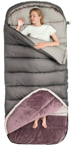 BISINNA Winter-Schlafsack Erwachsene 0°C Komfortzone - XL Extra Groß & Breit, 3,5kg Schwerlast Camping Schlafsack für Statisches Camping & Winter-Camping (230x90cm)