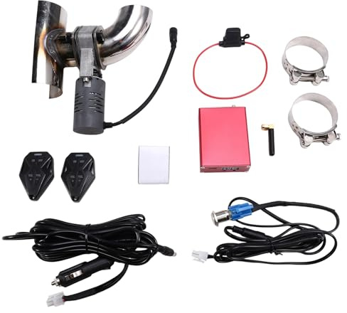 Giwnhvx 63 mm Auto-Auspuff-Sound-Ventilsystem, Klemmrohr, Anschlussfernbedienung, Schalterknopf, Einstellbares Modifikationskit