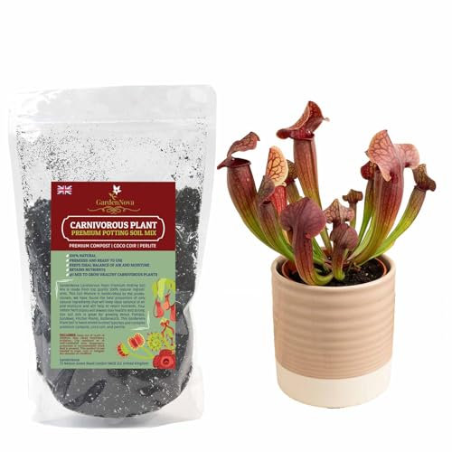 Premium Blend for Carnivorous Plants - Perfect for Venus Fly Traps, Pitcher Plants, Sarracenia, Butterworts, and Sundews by GARDENNOVA - 1 Liter Bag
