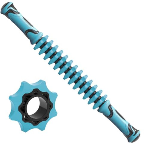 FRCOLOR Full Body Muscle Massage Stick Plastic Gear Roller for Arms Head Neck Waist Shoulders Calves Thighs High Density Yoga Relax Rod