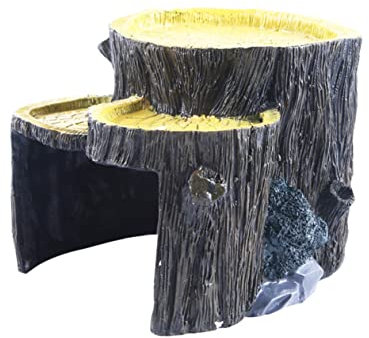 Hemobllo 1pezzi Decorazione per Acquario in Resina Simulazione Mini Ceppo Rettile Nascondiglio Trasforma Acquario in Scenario Sicuro per Pesci e Gamberetti