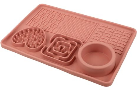 Toyvian Leckmatte für Hunde und Katzen rutschfeste Silikon Fütterungsmatte mit Saugnapf Langsames Fressverhalten Fördernd Wiederverwendbar für Haustierpflege und Baden