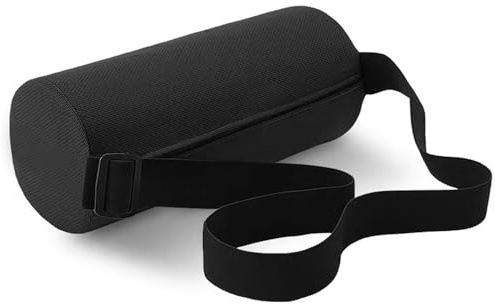 YANGUN Lumbar Roll Pillow for Lower Back, Lumbar Support Pillow with Removable Washable Cover Elastic Strap, 11 Inch Memory Foam RollPillow for Office Chair Car Couch(Black)