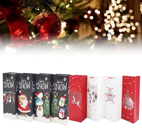 Flaschentüten, Geschenktüten, Weinbeutel, Weinflaschenbeutel, Weintasche, Wein Organizer Für Wein, Champagner Und Sekt, Geeignet Für Weihnachten, Hochzeiten, Partys Und Geburtstage Usw, 8 Stück