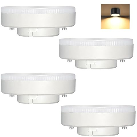 GERUI 4 Stück GX53 9W LED Leuchtmittel Warmweiß 3000K | CRI> 80, Ersetzt 71W Halogenlampe, Einbaustrahler für Schranklicht, 800LM, AC 220V, Nicht Dimmbar