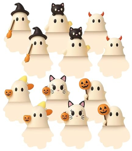 Figurina Per Custodia Telefono | Adesivi Decorativi 3D Per Cellulare - Design Autoadesivo 12 Pezzi Decorazione Superiore Carina Per Smartphone Tema Halloween Per Bambini Donne Uomini Regalo Per Calza