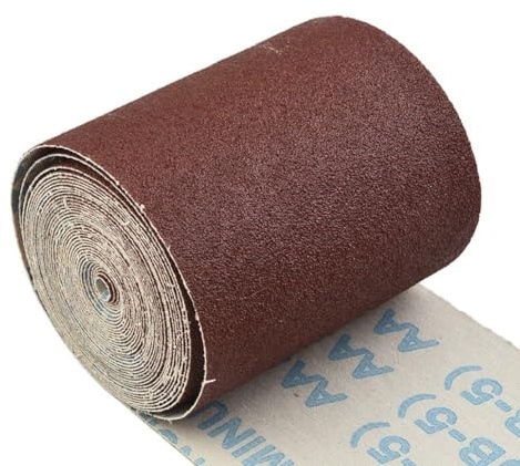Tidevib Rollo de papel de lija de tela de esmeril, 10 metros de longitud, 100 mm de ancho, grano 80 a 600 para tallado de madera, tallado de raíces y pulido de tallado de núcleo