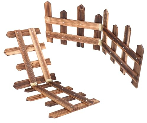 Hohopeti Recinzione Natalizia in Legno Decorazione per Esterni Bordura per Alberi di Natale Staccionata Fai da Te per Giardino Recinto per Feste di Stagione