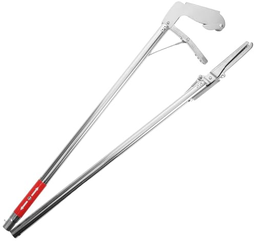 Toyvian Herramienta de Agarre de Acero Inoxidable Extensión para Captura de Serpientes y Cangrejos, Pinzas de Boca Recta Ideales para Cazadores y Pescadores