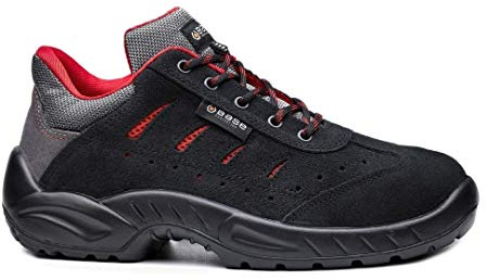 BASE Protection Toledo S1P SRC Zapato de Seguridad, Talla: 43, Color: Negro/Rojo, B0168BKD43