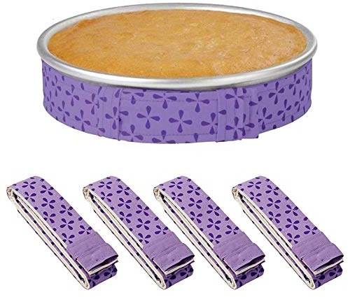 Mity rain 4-Piece Cake Pan Dampen Strips | Super Absorbent Thick Cotton Strips for Baking, Cake Leveler and Baking Supplies