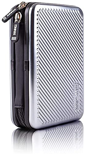 Duronic Hard Drive Case HDC3 /SR, Silver EVA Travel Case for Charger Adapter Power Bank SSD Storage Pouch for Seagate, WD, UnionSine, Toshiba, Sandisk, Samsung Drives 500GB to 5TB