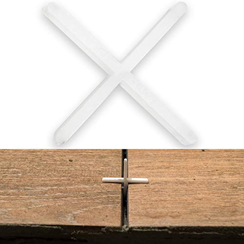 Croisillons de carrelage, 1 mm d'épaisseur, 1000x, Joints croisés pour un espacement régulier lors de la pose de carreaux, Les entretoises de joints croisés peuvent être jointoyées, 1000 x tile cross