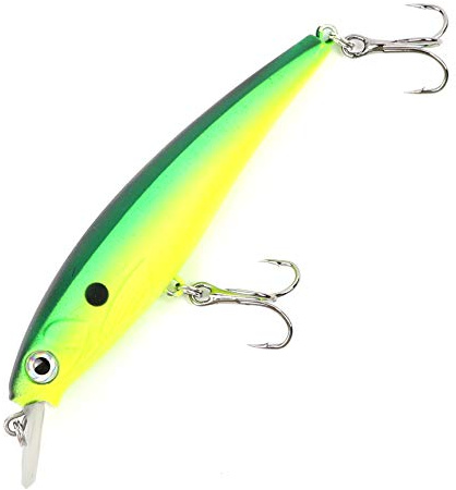 Major Fish Zander Wobbler Hecht Barsch Hardbait Flachläufer 10 cm UV Grün Dot